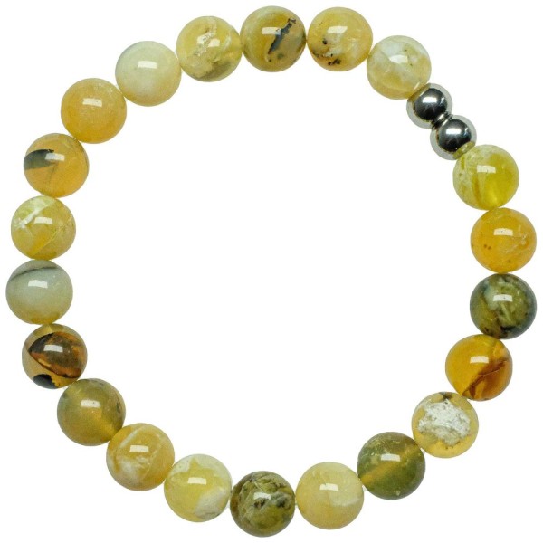 Bracelet en opale jaune - Perles rondes 8 mm. - Photo n°1
