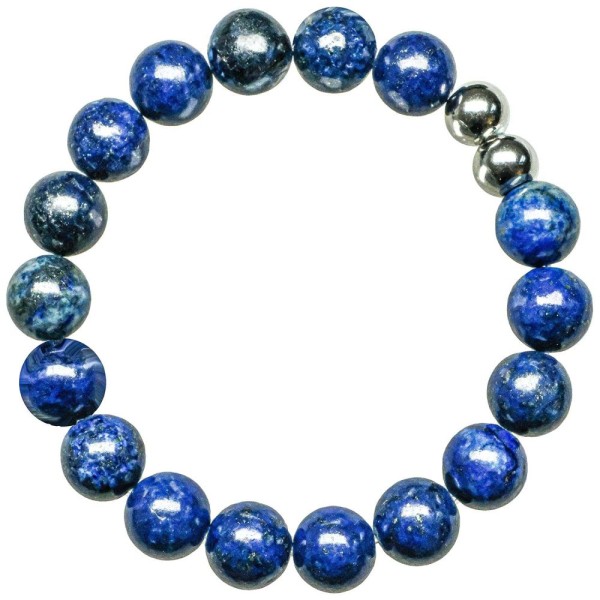 Bracelet en lapis-lazuli - Perles rondes 10 mm. - Photo n°1