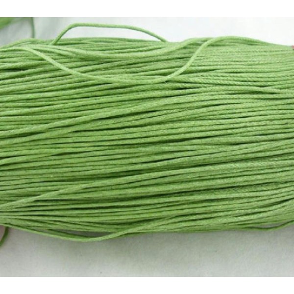 Fil coton ciré Vert tilleul 1mm par 10 mètres - Photo n°1