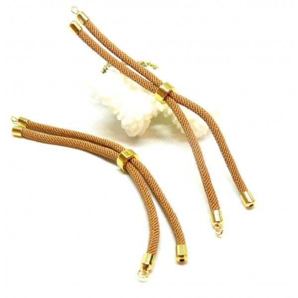 H11M025-140 PAX 1 Support bracelet Intercalaire cordon Nylon ajustable avec accroche Laiton Coloris - Photo n°1