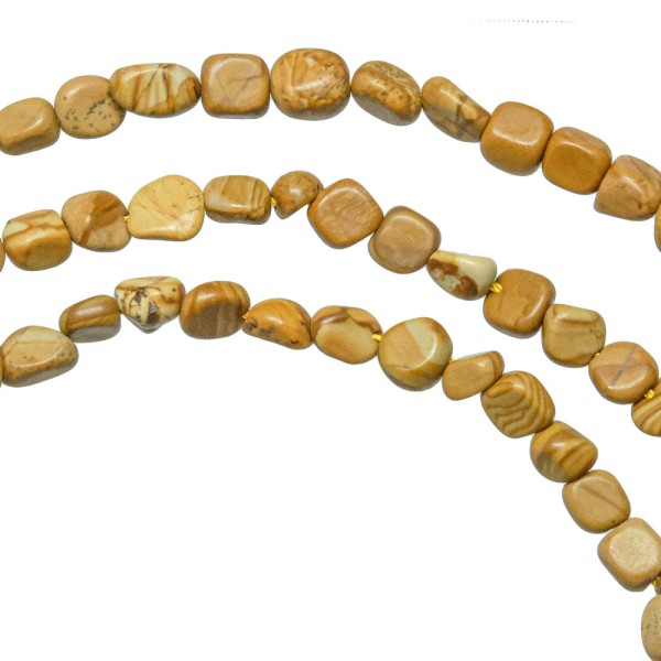 Bracelet en jaspe paysage - Perles roulées 5 à 8 mm. - Photo n°3