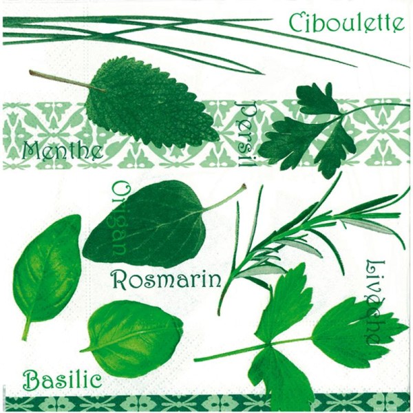 Serviette en papier Nature Herbes aromatiques - Photo n°1
