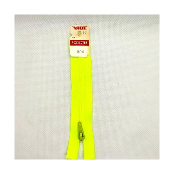 1 Fermeture éclair jaune / vert fluo 804 - 10cm - maille nylon - BRI - Photo n°1