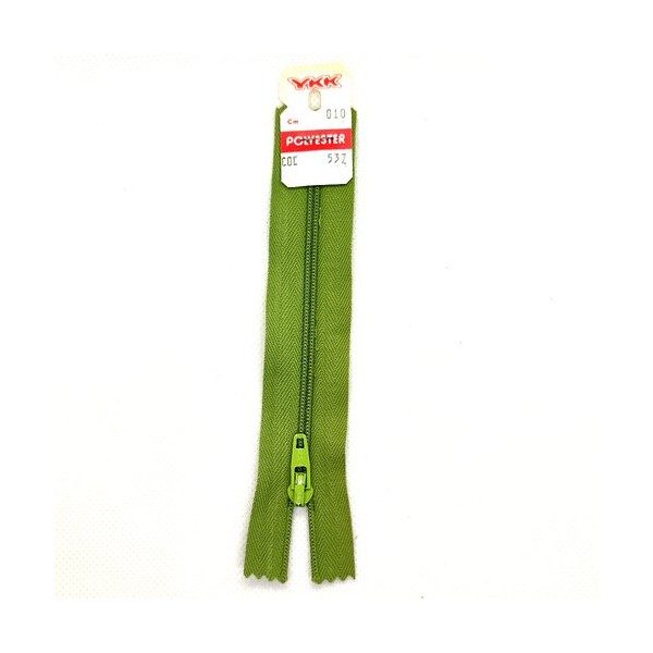 1 Fermeture éclair vert 532 - 10cm - maille nylon - BRI - Photo n°1