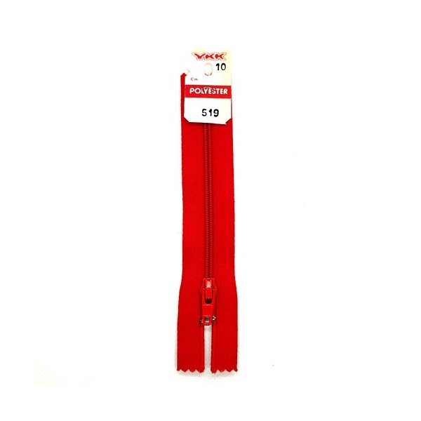 1 Fermeture éclair rouge 519 - 10cm - maille nylon – BRI - Photo n°1