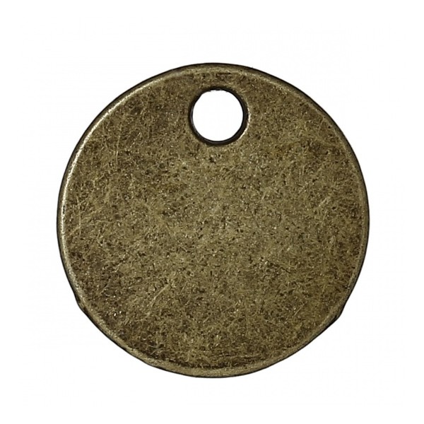 Pendentif métal rond 16 mm bronze x 8 - Photo n°2