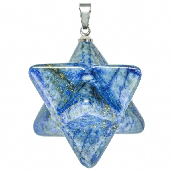 Pendentif étoile merkaba en lapis lazuli. - Photo n°1