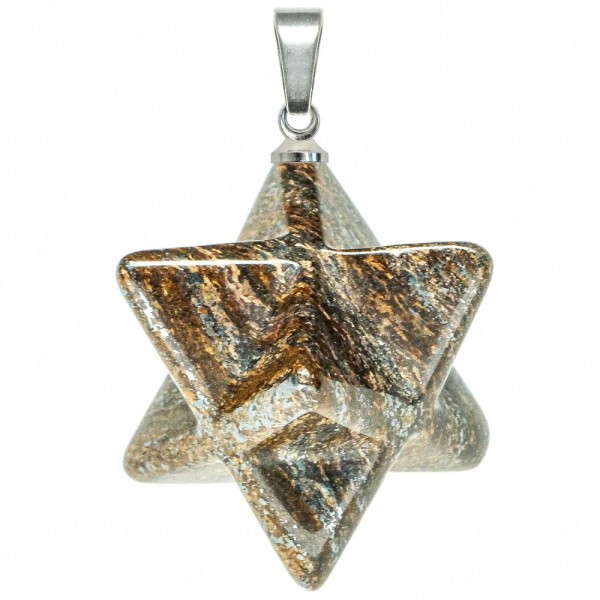 Pendentif étoile merkaba en bronzite. - Photo n°2