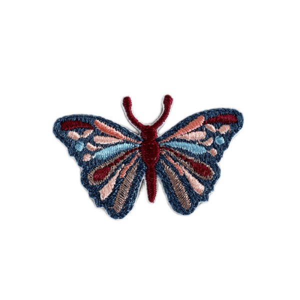 Lot de 3 écussons  papillon coloré bleu 4,2cm x 2,5cm - Photo n°1