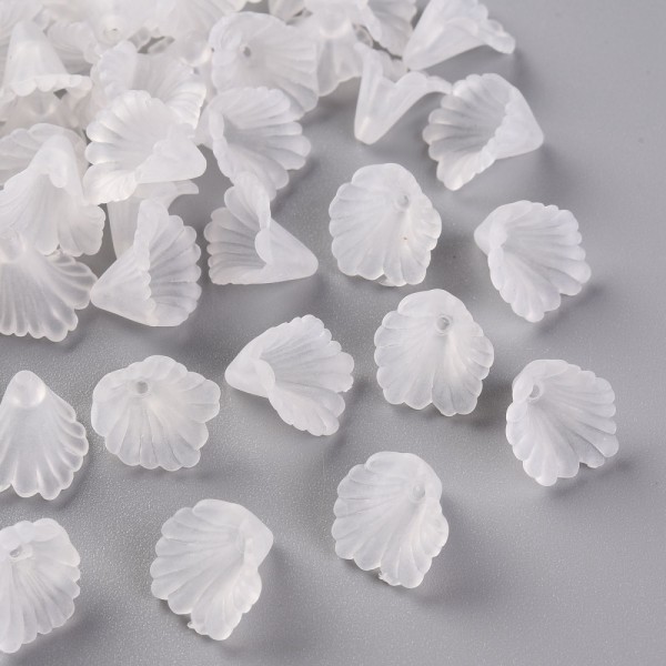 Coupelles fleur acrylique 12 mm blanche x 20 - Photo n°1