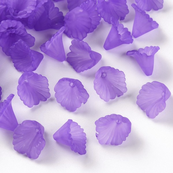 Coupelles fleur acrylique 12 mm violette x 20 - Photo n°1
