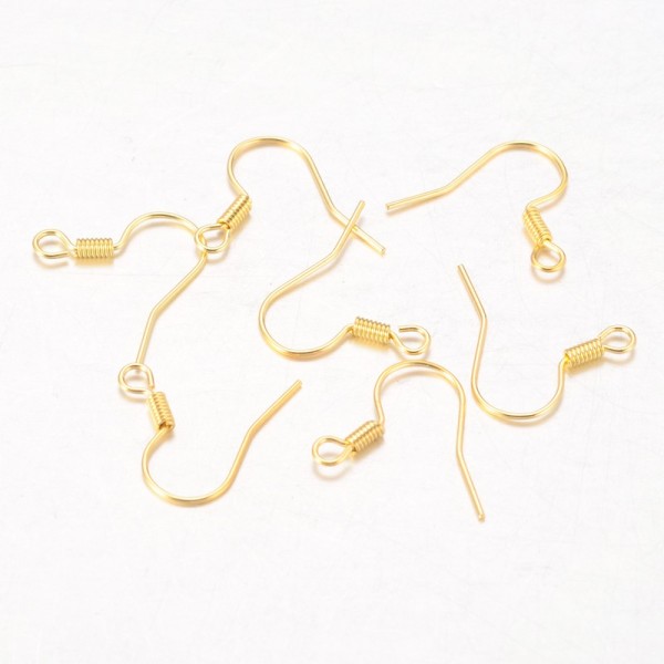 Crochets d'oreilles dorés 17 mm x 50 - Photo n°1