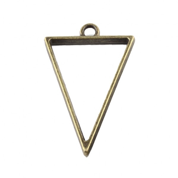 Pendentif Triangle évidé en métal 39x52mm BRONZE ANTIQUE - Photo n°1