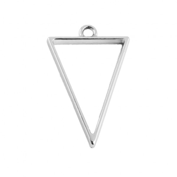 Pendentif Triangle évidé en métal 39x52mm ARGENTE - Photo n°1