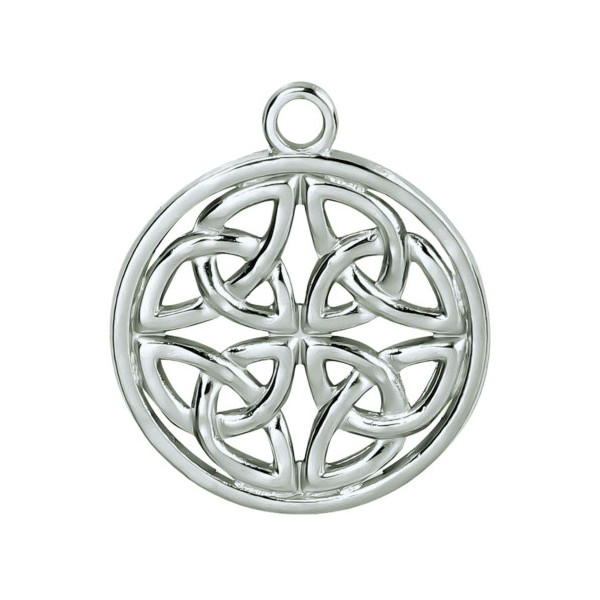 Lot de 2 breloques argentées médaille noeud celtique de la trinité 2cm - Photo n°1