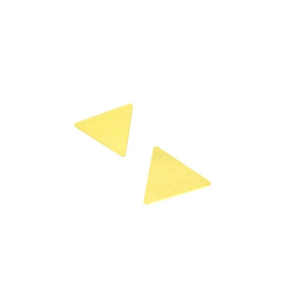 2 Estampes triangles dorées en laiton brut - 22 x 25 mm - Photo n°1