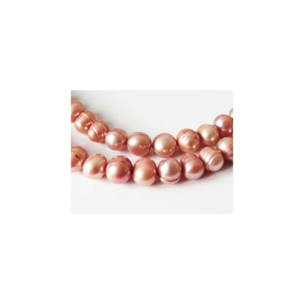 10 Perles d'Eau Douce 6-8mm CHAIR - Photo n°1