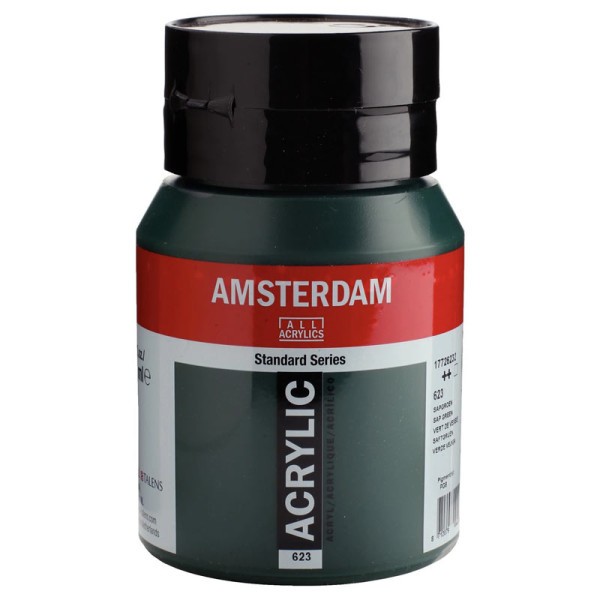 Pot peinture acrylique 500ml Amsterdam vert de vessie - Photo n°1