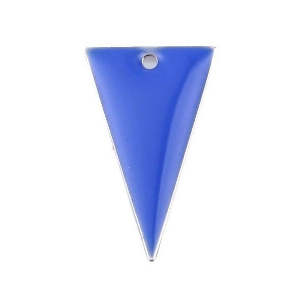 PS11667941 PAX 4 sequins résine style émaillés Triangle Bleu Roi 22 par 13mm sur une base en métal A - Photo n°1