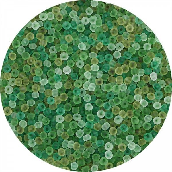 PS11893197  PAX 1 Sachet d'environ 220 Perles de rocaille en verre VERT effet Givre 10gr - Photo n°1
