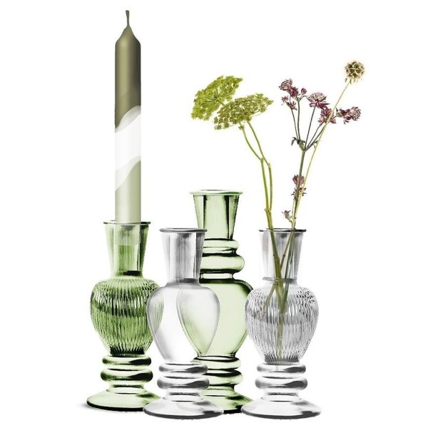 Mini vase bougeoir en verre - 11,5 cm - Transparent - 2 pcs - Photo n°3