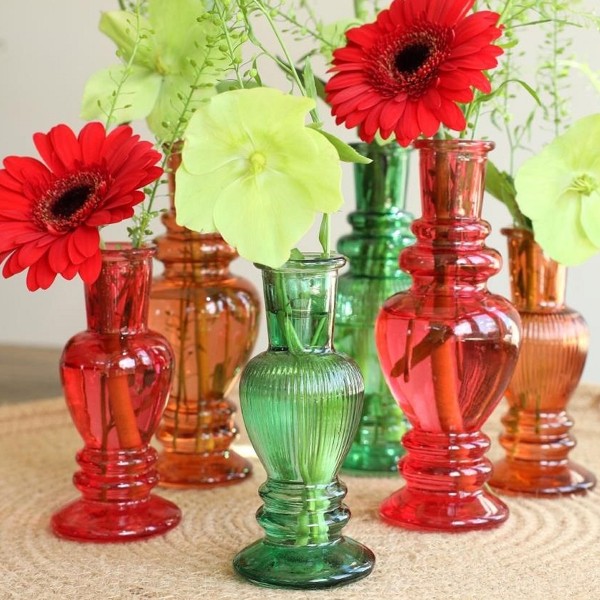 Mini vase bougeoir en verre - 11,5 cm - Ambre - 2 pcs - Photo n°3