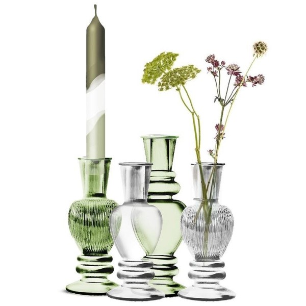 Vase bougeoir en verre - 16 cm - Transparent - 2 pcs - Photo n°3