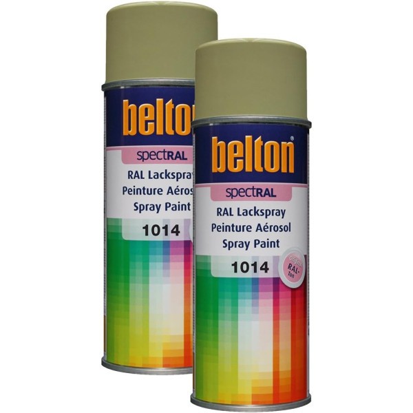 Lot de 2 bombes de peinture Belton Spectral RAL1014 Ivoire 400ml - Photo n°1