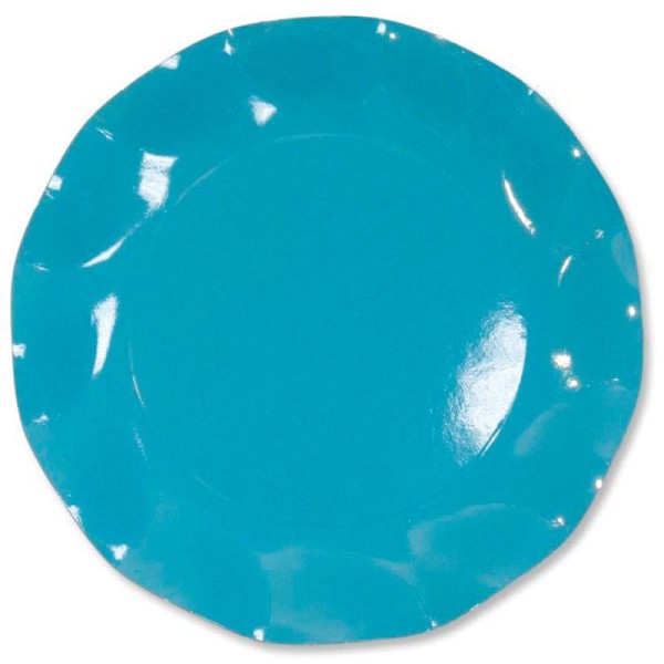 10 Assiettes carton D21cm Turquoise - Photo n°1