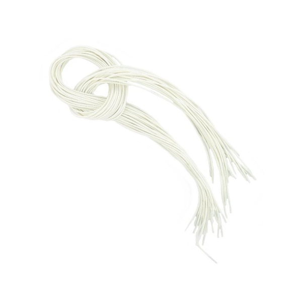 Lacets ferrés en coton ciré Blanc (L: 70 cm - ø 02 mm) - Botte de 25 pièces - Photo n°1