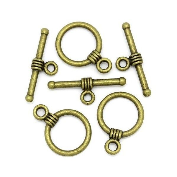 PS1128529 PAX 20 sets fermoirs T toggle metal couleur BRONZE 16mm, DIY - Photo n°1