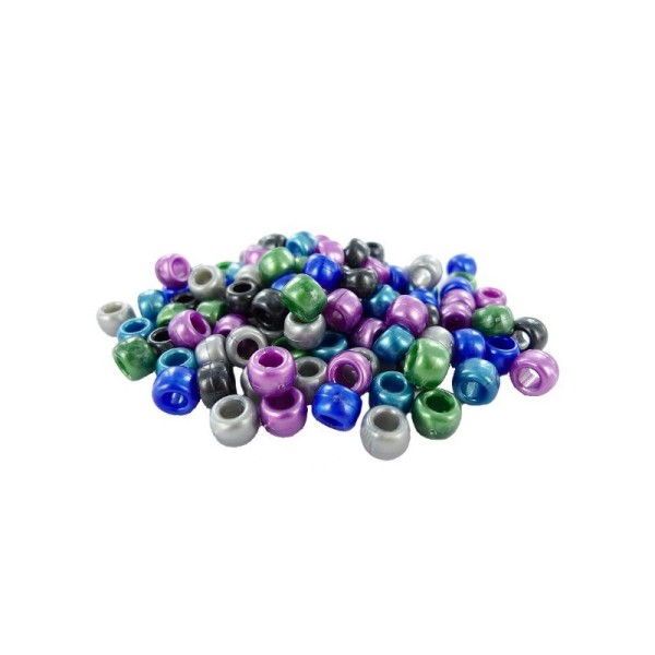 Perles cassis en plastiques (ø 09 mm) Multi Automne - Bocal de 400 pièces - Photo n°1