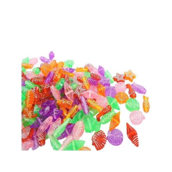 Perles forme Mix Océan en plastique - Bocal de 500 pièces - Photo n°1