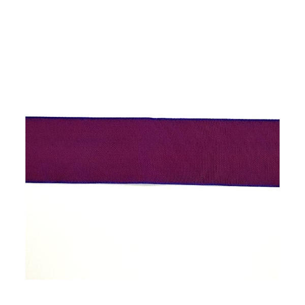 6M de ruban organza violet et bleu sur les coté - 38mm - Photo n°1