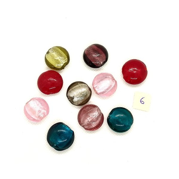 10 Perles en verre multicolore - 20mm - 184-6 - Photo n°1