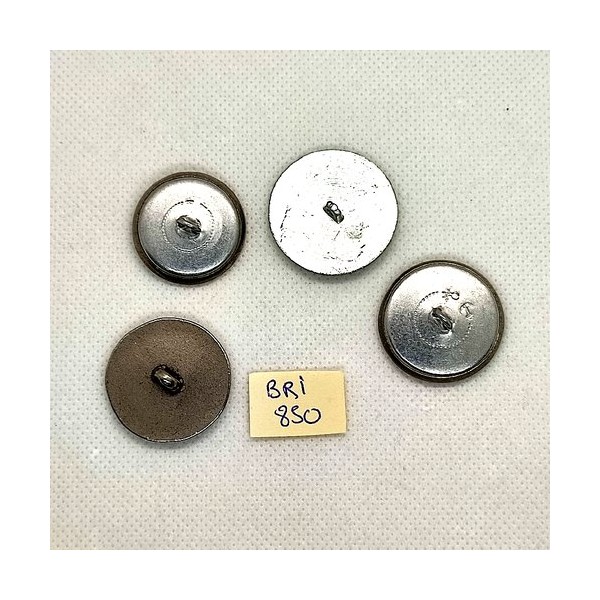 4 Boutons en résine et métal argenté - 25mm a 29mm - BRI850 - Photo n°2