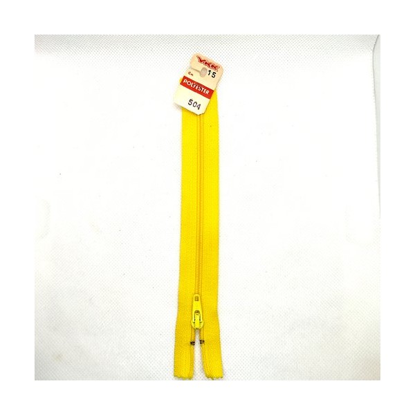 1 Fermeture éclair YKK - jaune 504 - 15cm - maille nylon - BRI - Photo n°1