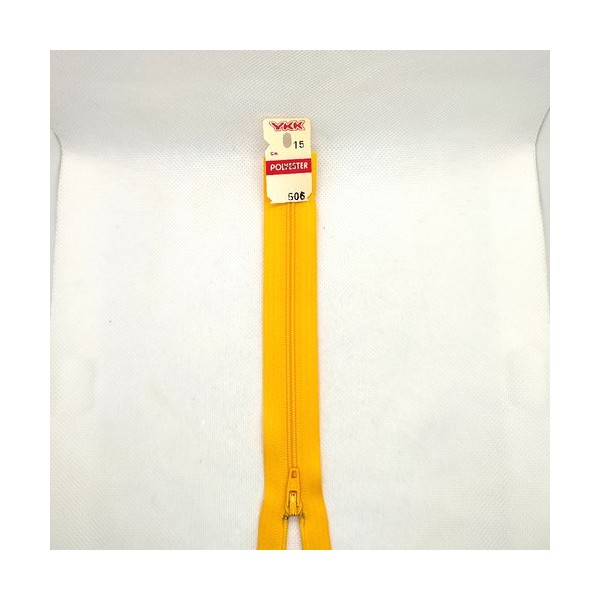 1 Fermeture éclair YKK - jaune / orangé 506 - 15cm - maille nylon - BRI - Photo n°1