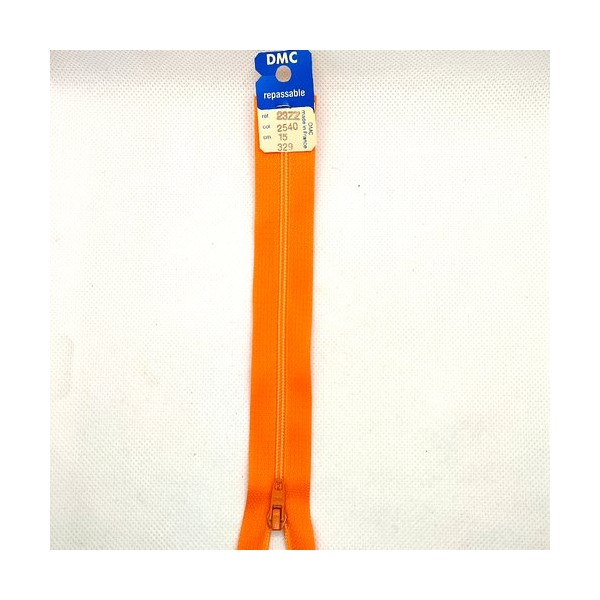 1 Fermeture éclair DMC - orange 2540 - 15cm - maille nylon - BRI - Photo n°1