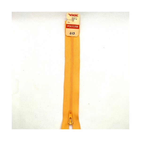 1 Fermeture éclair YKK - orange 843 - 15cm - maille nylon - BRI - Photo n°1