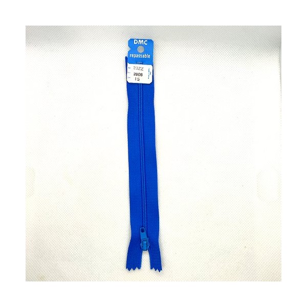 1 Fermeture éclair DMC - bleu 2808 - 15cm - maille nylon - AB - Photo n°1
