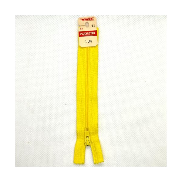 1 Fermeture éclair YKK non séparable jaune 504 - 12cm - maille nylon - Photo n°1
