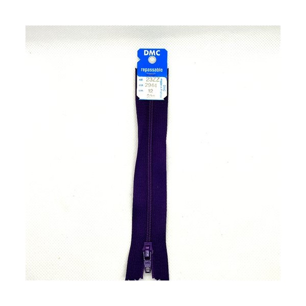 1 Fermeture éclair DMC non séparable violet 2944 - 12cm - maille nylon - Photo n°1