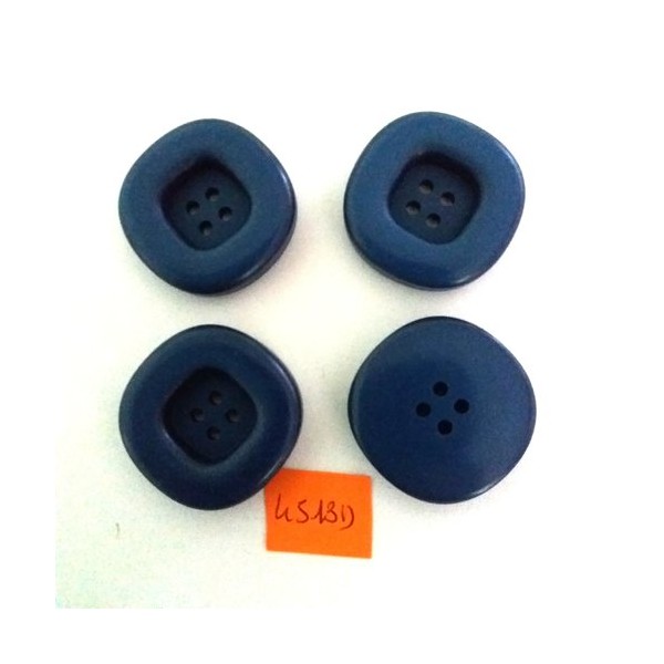 4 Boutons en résine bleu - vintage - 29mm - 4513D - Photo n°1