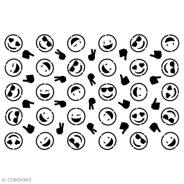 Pochoir multiusages - Smiley émotions - A5 - Photo n°1