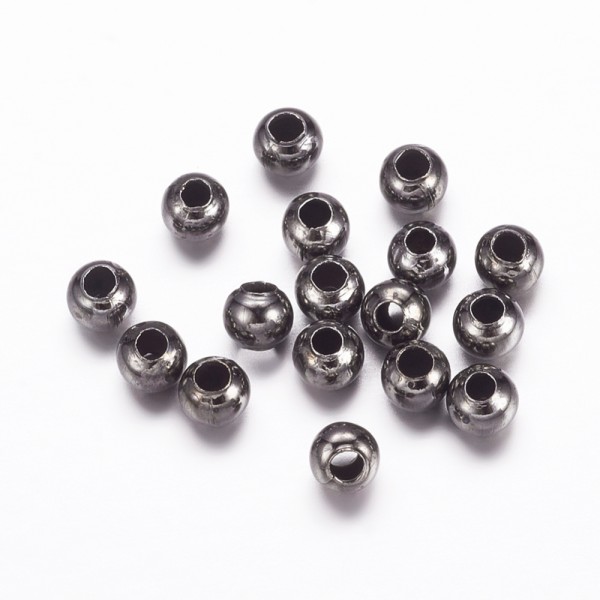 Perles métal intercalaire 3 mm gunmétal x 100 - Photo n°1