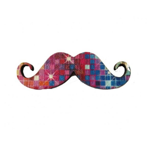 (Petite) Moustache Bois Imprimé 40x15mm - Photo n°1