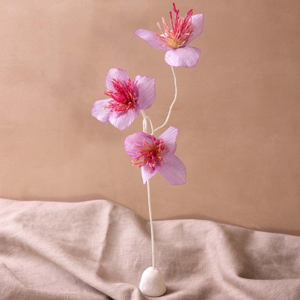 Kit DIY papier crépon - Fleurs sur base en argile - Couleurs pastel - 4 pcs - Photo n°5