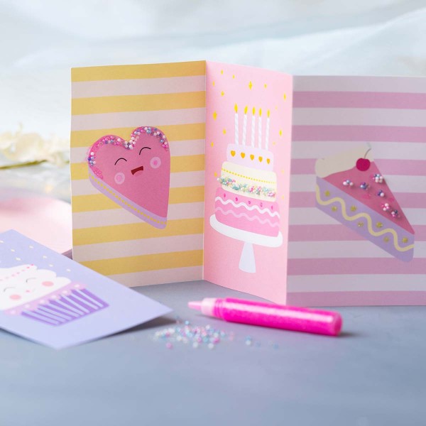 Mini kit créatif enfant - Crée tes invitations d'anniversaire - 4 cartes - Photo n°2