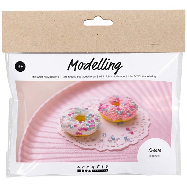 Mini Kit créatif enfant - Donuts en pâte à modeler autodurcissante - 2 pcs - Photo n°1
